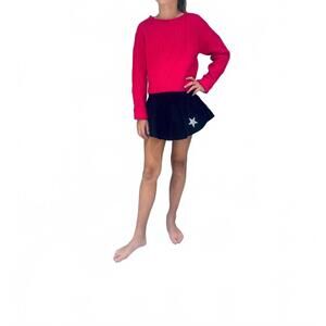 NEW LITTLE OLIN braided knit sweater in fuschsia